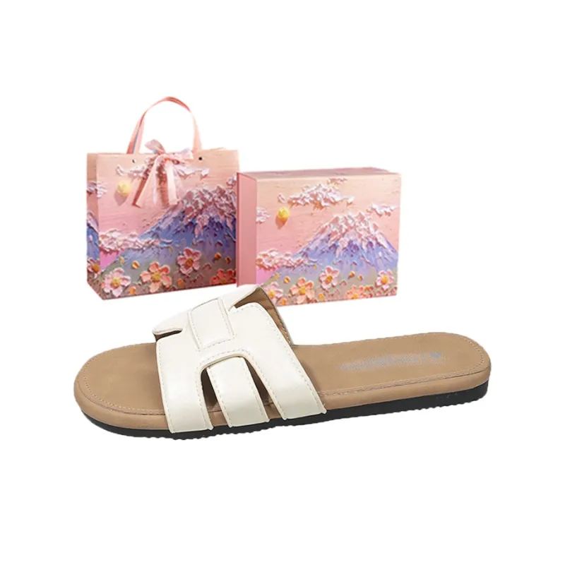 AJPAP Rubber Sole Slip Resistant Odor Resistant Abrasion Resistant Slide Slippers Women's-26