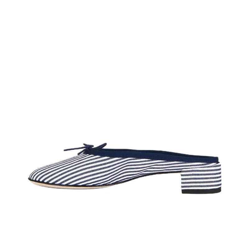 Repetto Camille Closed Toe Slippers 4cm Women's Blue White-0