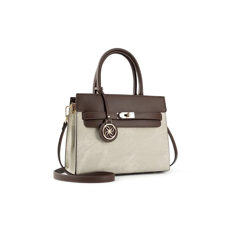 Vigno Synthetic Leather Handbag, One Shoulder, Crossbody Bag Women's Denim Gray-2