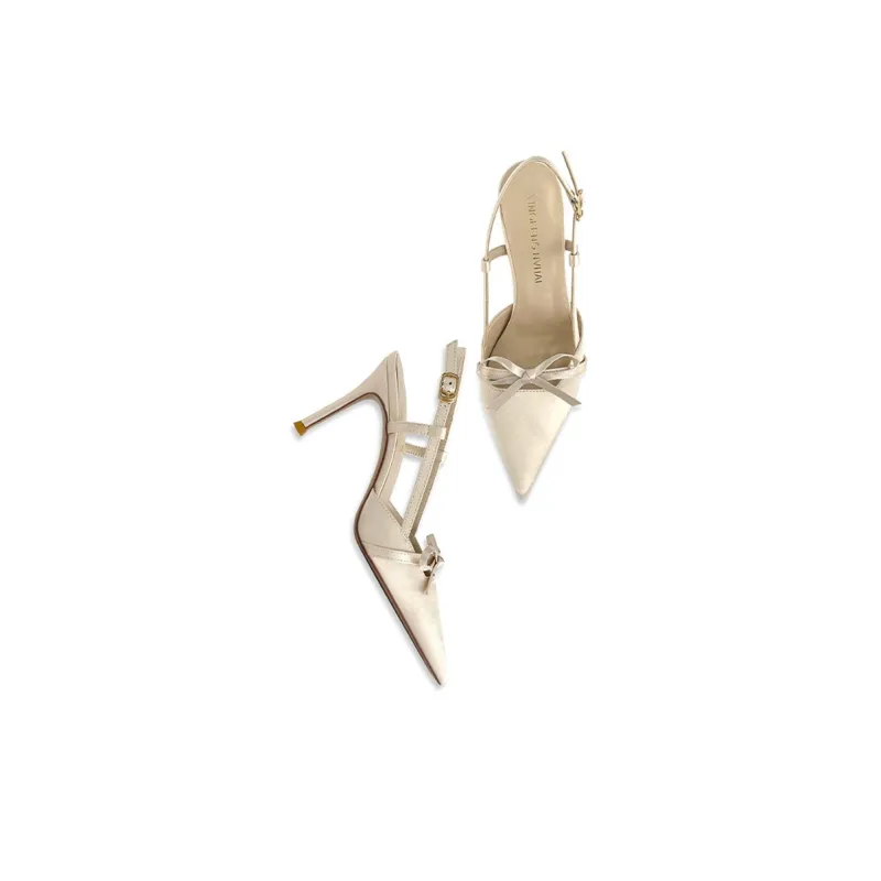 GOSO Slim Heel High Heels 8CM Women's Champagne-5