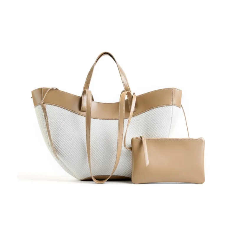 VANDEE Fabric With Cow Leather One Shoulder Handbag Regular Women's Multicolor-6