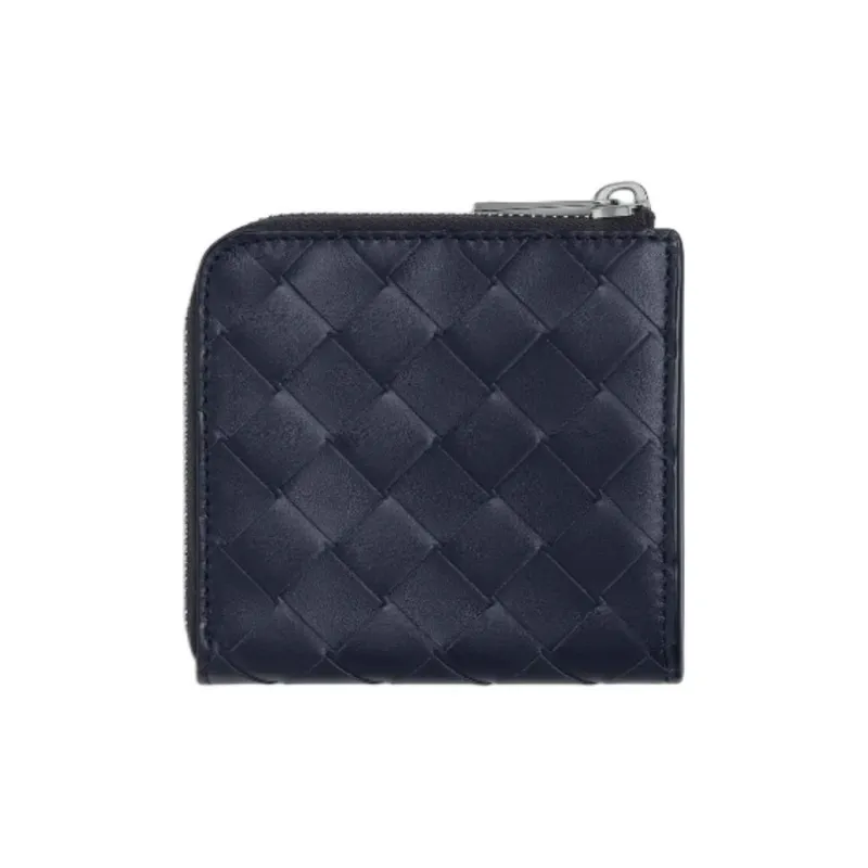 Bottega Veneta Intrecciato Calfskin Wallet Men's Dark Blue & Cypress-1