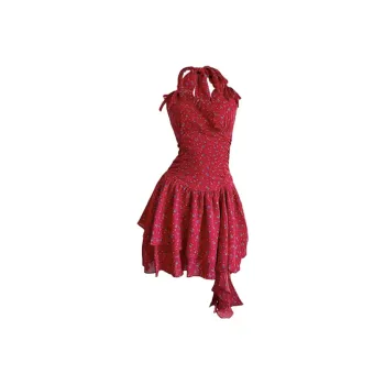 Manekniv Slip Dresses Women's Red Blue Floral