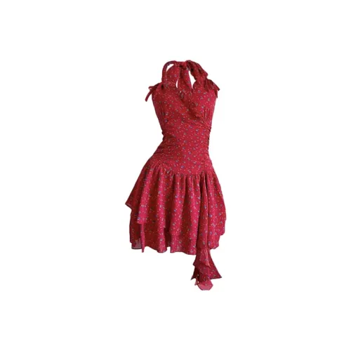 Manekniv Slip Dresses Women's Red Blue Floral