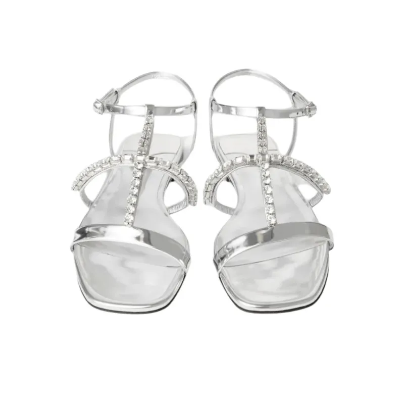 Jimmy Choo Gwy Roman Sandals Women's Silver-3