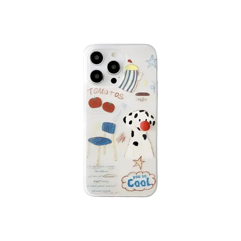Wei Xin Acrylic Material Apple Chair Spot Dog Phone Cases Compatible With IPhone 16/15 Pro Max/Apple 13/14 Pro/Max-0