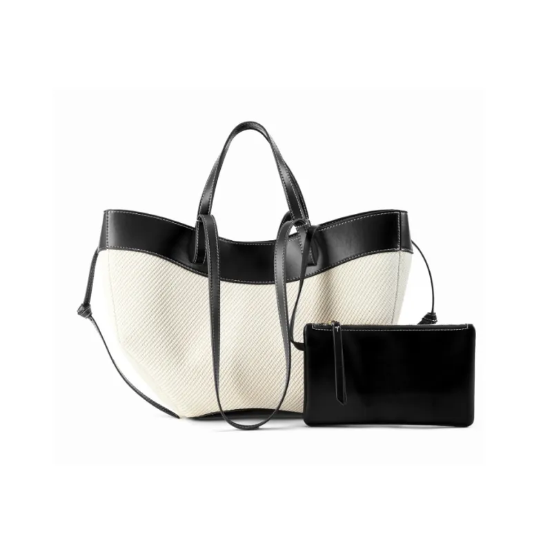 VANDEE Fabric With Cow Leather One Shoulder Handbag Regular Women's Multicolor-7