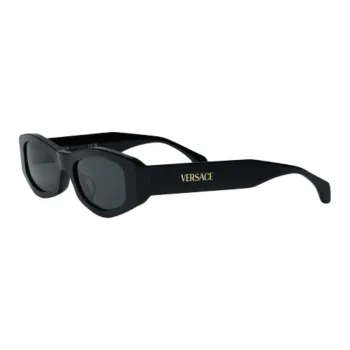 VERSACE Acetate Irregular Shape Sunglasses Unisex Black