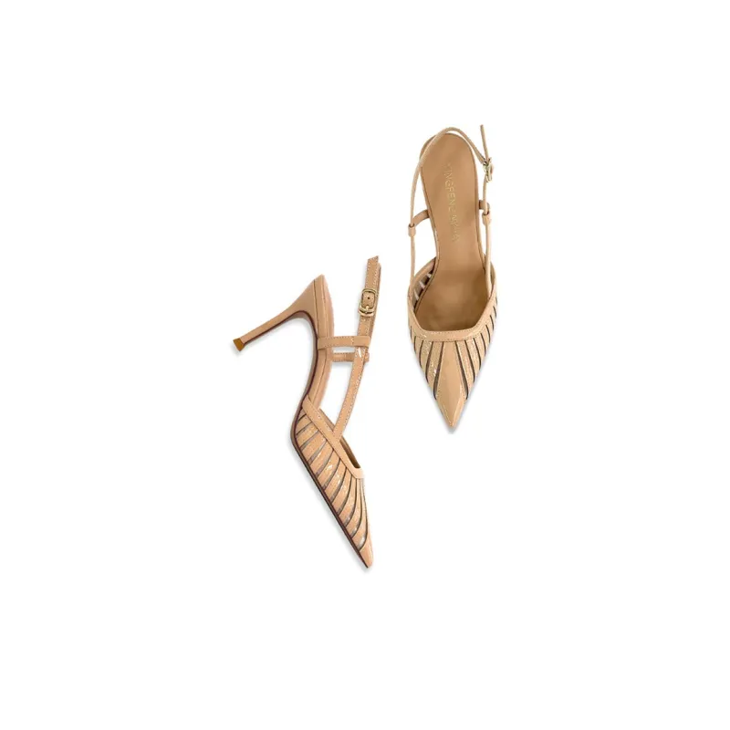 Lan Miao Slim Heel High Heels 8CM Women's Nude-5