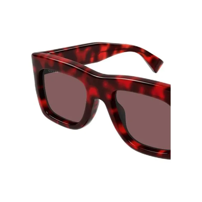 GUCCI Rectangular Sunglasses Men's Red-2