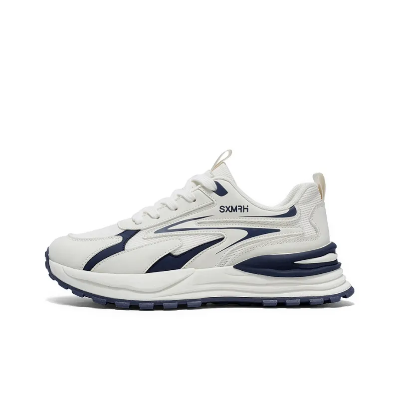 Binary Cushioning And Breathable Low Top Casual Shoes Men's Beige Blue-0