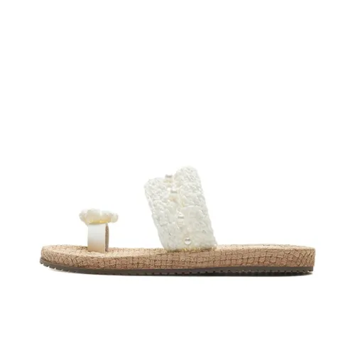 AGSDON Slide Slippers Women's Beige