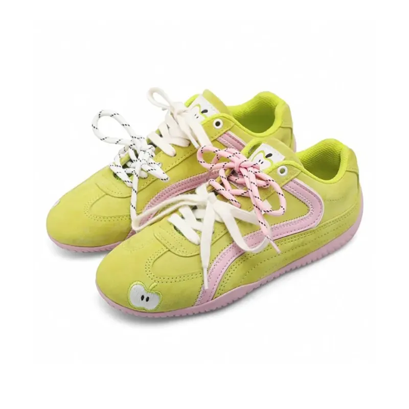 CVOJOO Low Top Skateboard Shoes Women's Green Apple-2