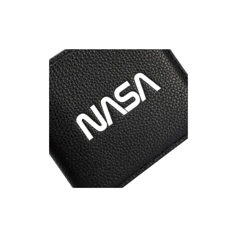 COACH X NASA Collaboration Double Zip Wallet Glossy Pebbled Leather Wallet Men's Black-3