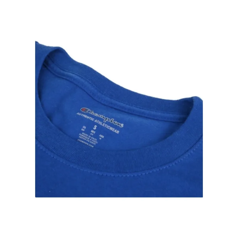 Champion T Shirts Unisex Royal Blue+Burgundy-1
