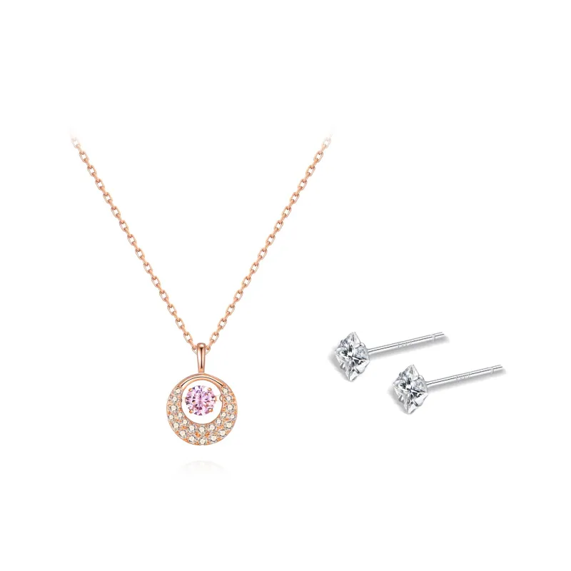 NUSQ Sterling Silver With Zircon Necklaces Women's-5