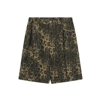 TGNS Casual Shorts Unisex Leopard Brown