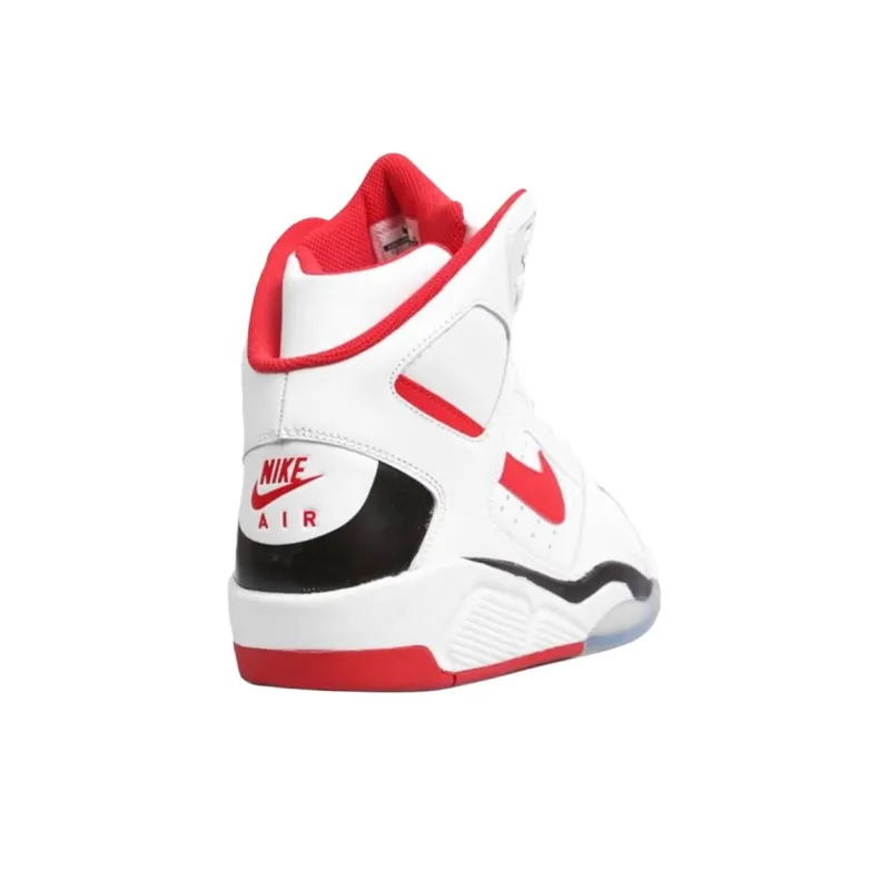 Nike Air Flight Lite Anti Slip Wear Resistant High Top Basketball Shoes Men's White Red-3