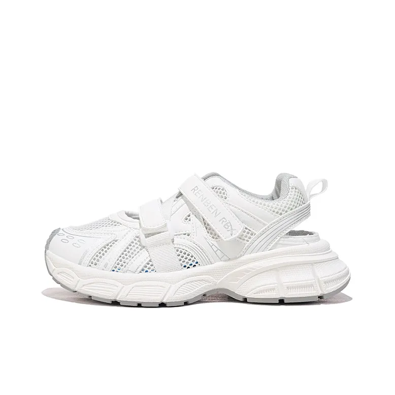 RENBEN Anti Slip Wear Resistant Low Top Chunky Sneakers Women's White-0