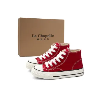La Chapelle Abrasion Resistant High Top Canvas Shoes Women's Red