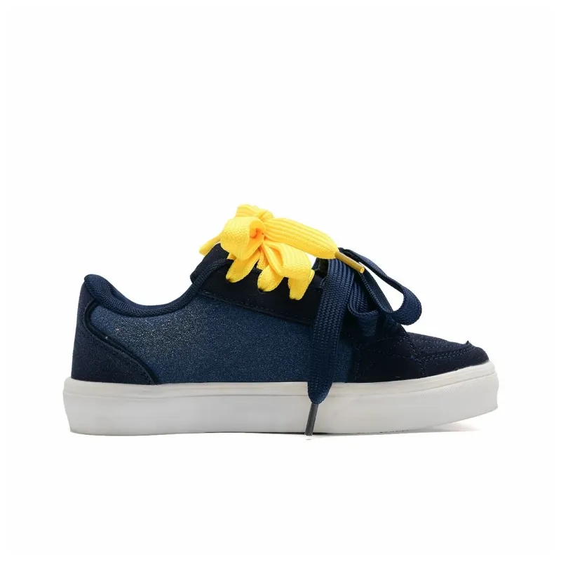 ABCIO Skateboard Shoes Unisex Low Top Navy Blue Yellow Shoelace/Denim Blue Red Shoelace/Black White Red Shoelace/Navy Blue Yellow Blue Double Shoelace-19
