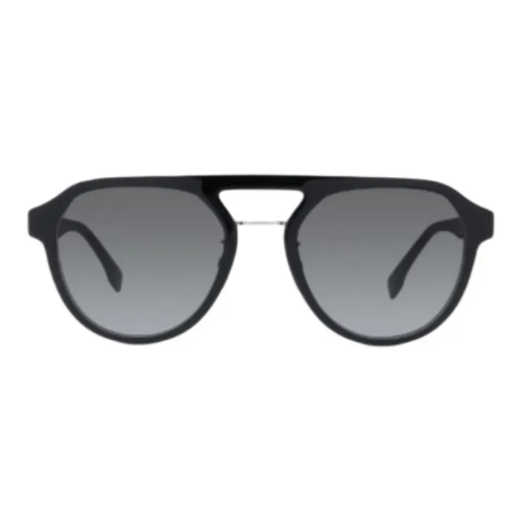 FENDI Acetate Irregular Shape Sunglasses Women's Black-1