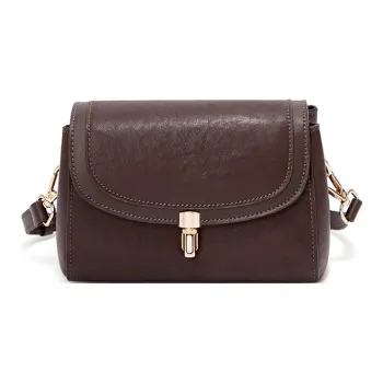 RED DRAGONFLY Cow Leather Shoulder Bag, Crossbody Bag Women's Coffee/Ecru