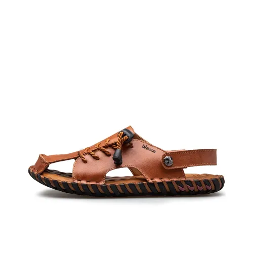 Wen Nai Beach Sandals Men's Red Brown