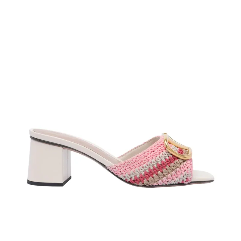 Valentino Slip Resistant Slide Slippers 6cm Women's Pink-1
