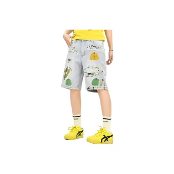 RASHOMONG Denim Shorts Unisex Light Blue
