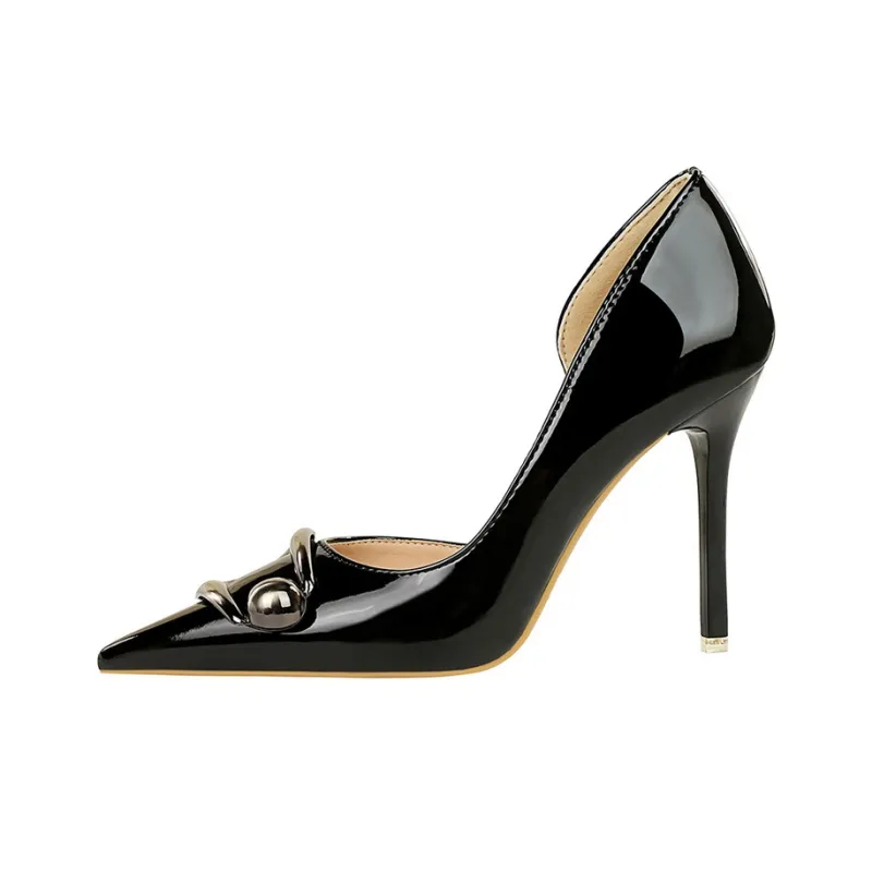 Dunnu Slim Heel High Heels Women's Black-4