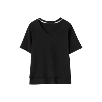 SOON FLOWER Drop Shoulder Sleeve T Shirt Women's