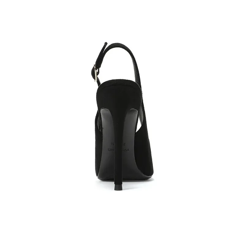 CVOJOO Slim Heel High Heels Women's Black-4