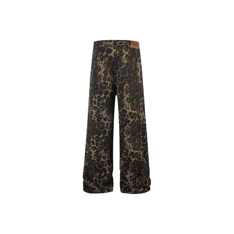 RASHOMONG Jeans Unisex Leopard Print-1