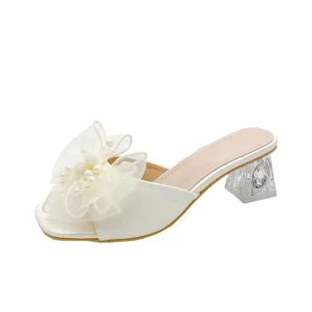 Puppytown Block Heel High Heels Women's Beige