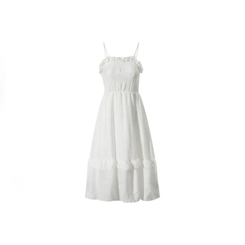 POPO.INFO Slip Dresses Women's White-0