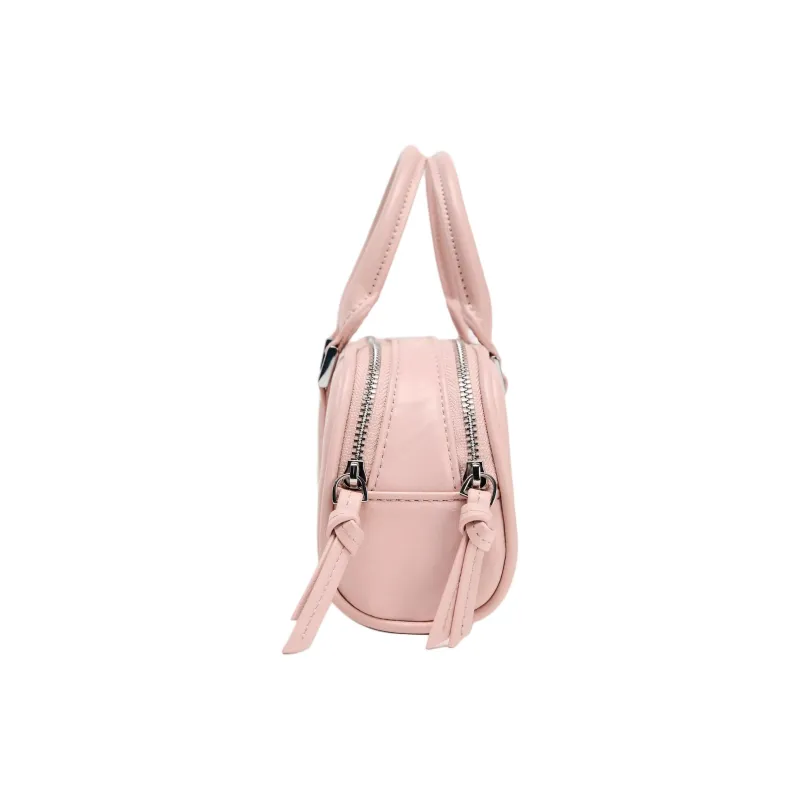 ZARA PU Bowling Bag, Shoulder Bag, Handbag Mini Women's Pink-2