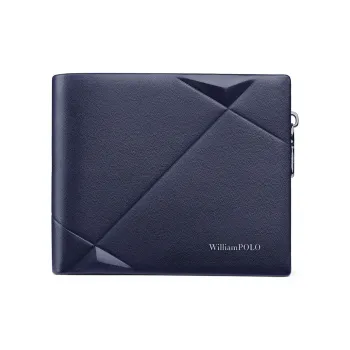WilliamPOLO Wallet Cow Leather Men's Blue/Black/Coffee