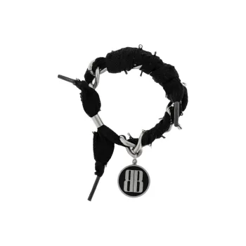 Balenciaga Brass, Polyester Bracelets Men's Black