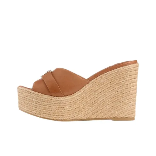Jimmy Choo Slip Resistant Slide Slippers Women's Tan