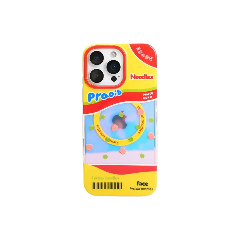 Sopi Acrylic Material Laser Korea Noodle Phone Cases Compatible With IPhone 16/15 Pro Max/Apple 13/14 Pro/Max-4