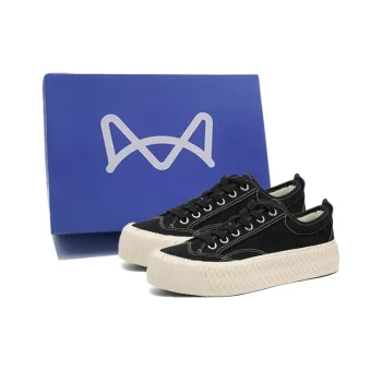 MIIOW Anti Slip Wear Resistant Low Top Skateboard Shoes Men's Black
