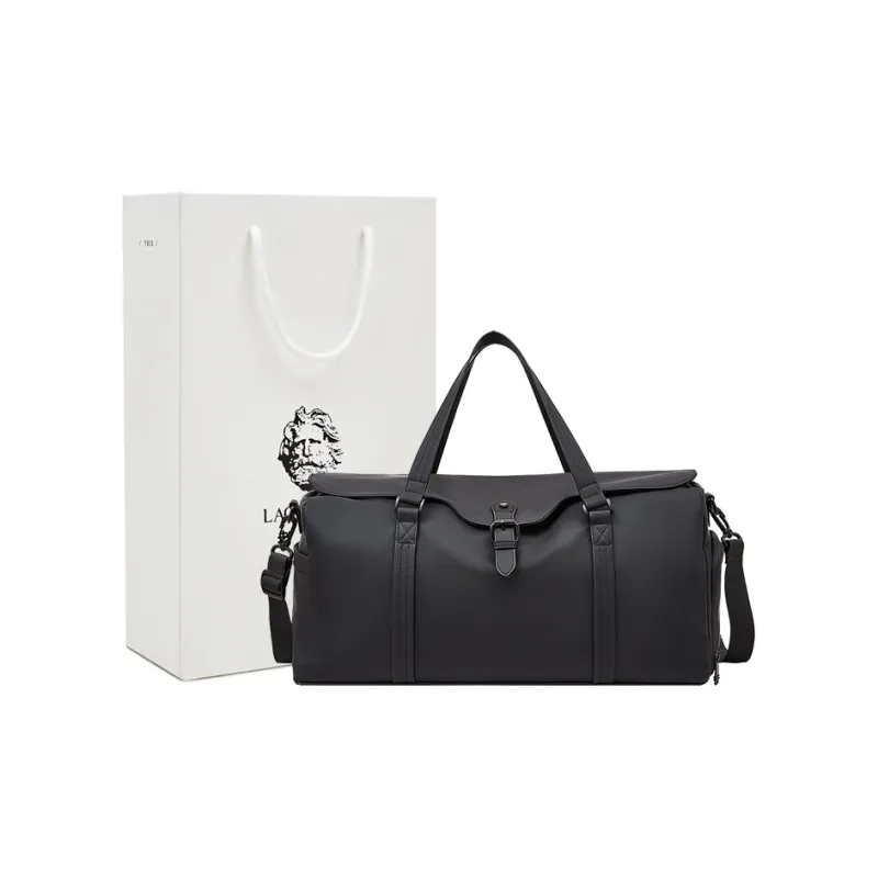 Old Man's Head Synthetic Leather Travel Bag Unisex Black/Gray-0