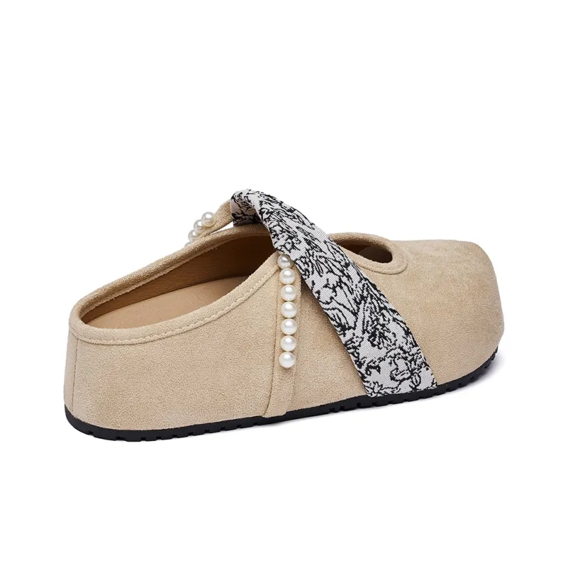 MUKALUO Rubber Sole Abrasion Resistant Slip Resistant Closed Toe Slippers Women's-4