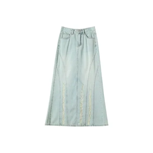 ABCMININ Denim Long Skirt Women's