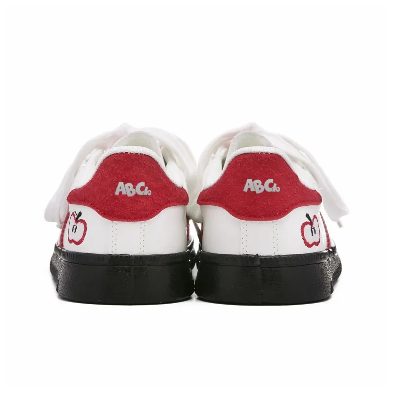 ABCIO Skateboard Shoes Women's Low Top Red Apple/White Red/Green Apple-9