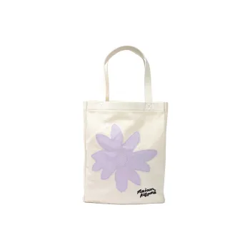 Maison Kitsune Cotton Tote Bag, Shopping Bag, Shoulder Bag, Handbag Women's Beige