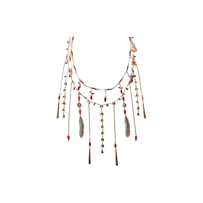 ZARA Metal, Iron, Glass, Brass, Acrylic Plastic Necklaces Women's Gold-1