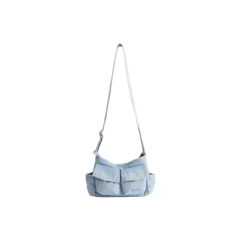 ZARA SRPLS Series Cotton Shoulder Bag, Crossbody Bag Women's Blue