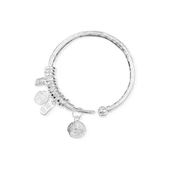 YUOFFICIAL 999 Fine Silver Bangles Unisex